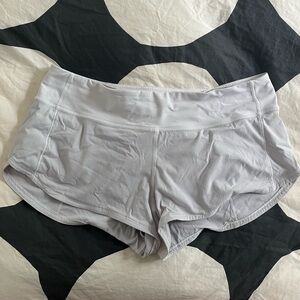 White Lulu lemon speedy shorts